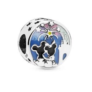 Disney Silver and Blue Charm with Mickey and Minnie Mouse